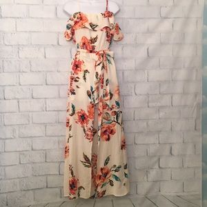 NWT As U Wish Floral Romper w/skirt